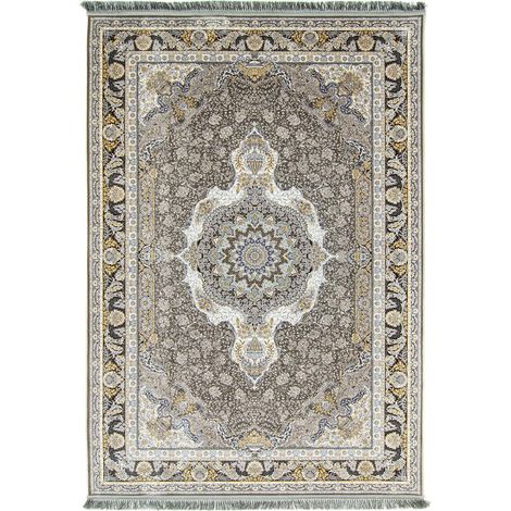 Tapis persan Shayan  - 150x100cm, Rectangular - 100% Acrylique - Tissé - Gris