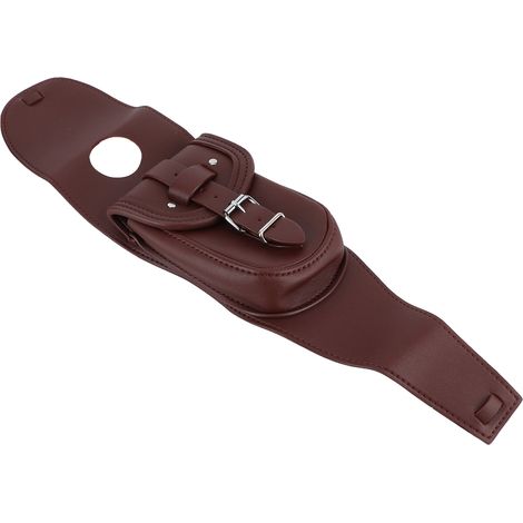 Housse de réservoir moto en cuir PU brun avec pochette - Protection de réservoir et accessoire moto (1/5)