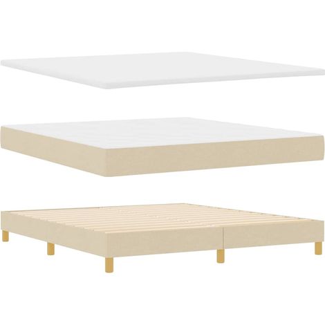 Boxspringbett mit Matratze Creme 180 x 200 cm Stoff vidaXL (1/5)