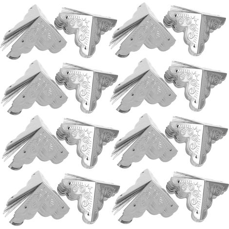 Protections d'angle métalliques vintage pour meubles et boîtes (1/5)