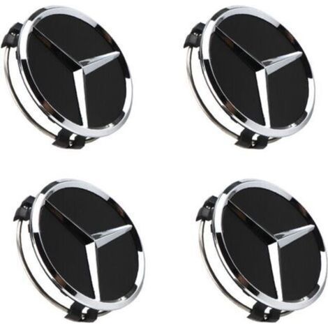 Emblema per mozzo ruota Mercedes-Benz da 75 mm (4 pezzi) per W202, W203, W204, W208, W210 (1/5)