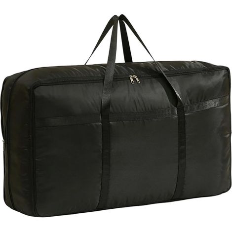 Sac de rangement pour couette, organisateur gain de place, grand format avec paroi robuste, accessoire de literie à la texture raffinée, 70 x 40 x 20 cm, idéal pour les placards, parfait pour les voya