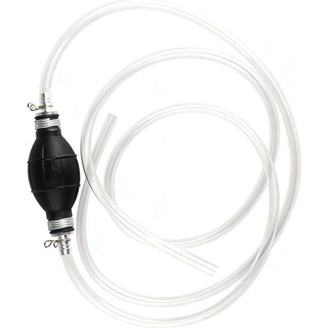 Manuelle Benzinpumpe, 2 m, Saugheber, Transferpumpe, Benzinpumpe, Saugpumpe, Ölpumpe mit Metallklemmen für Dieselpumpe, Wasser, Flüssigkeit, Aquarium (1,2 m)