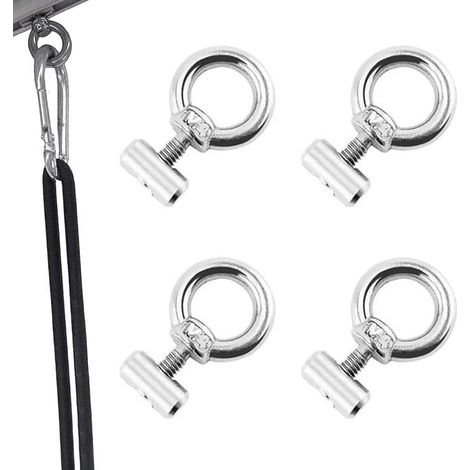 HOXILEELEOButoirs fixation auvent - Lot 4, Argent, Acier inoxydable rail camping car bateau - Kit Aucunely (1/5)