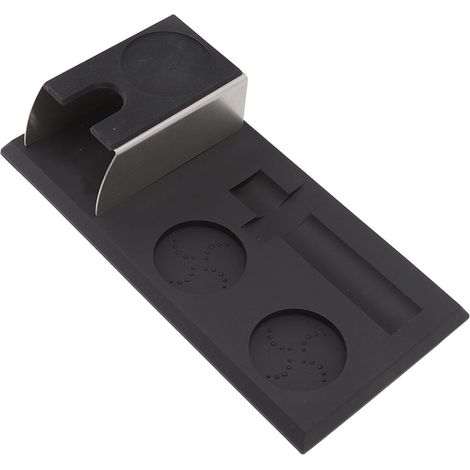 Set Tapis Stable Antidérapant Moderne pour Tasse Café avec Support de Rangement, Lot de 2, Base Décorative Noire (1/5)