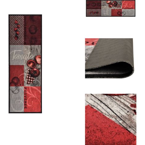 Küchenbodenmatte Waschbar Tomate 45x150 cm - Teppich - Küchenfußmatte - Türmatte - Wohnraumteppich - Samtteppich (1/5)