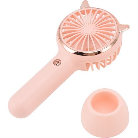 Tragbarer Katzenohren-Ventilator, 3 Geschwindigkeitsstufen, USB-Ladefunktion, Mini, rosa, ideal für Outdoor-Aktivitäten und Reisen. (1/5)