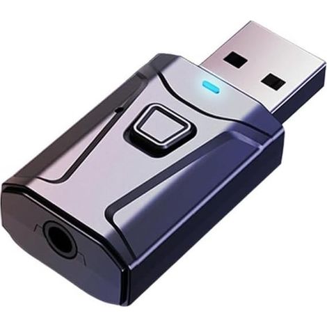 Adaptateur Bluetooth 5.0 Emetteur Récepteur 2-en-1 Jack 3.5mm, Transmetteur Audio sans Fil pour TV PC Voiture Chaîne, Faible Latence, Plug (1/5)
