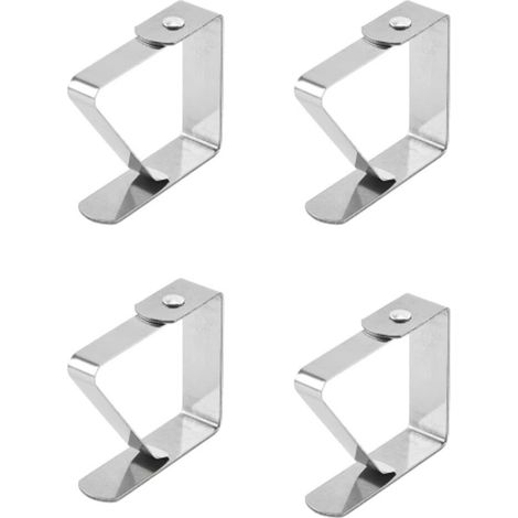 Clip Nappe 4CM, Pince Nappe de Table 4 PCS, Clip Nappe Table Réglable, Nappe Clips Acier Inoxydable,Nappe Table de Jardin, Clip Table Nappe, Pince de Nappe de Plein Air,Fête (1/5)