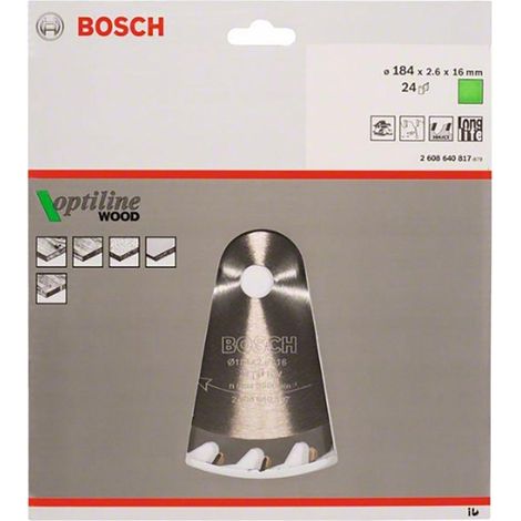 Bosch Optiline Wood lama seghe circolari 184 mm argento