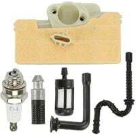 Kit de Filtre à air pour STIHL 029 039 MS290 MS310 MS390 tronçonneuse, avec Filtre à Carburant, Bougie d'allumage, Filtre à Huile, Conduite de Carburant,Dolaso