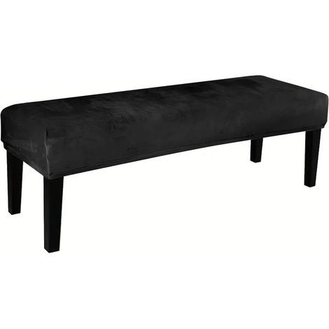 Funda para banco de comedor, funda elástica y acolchada para cojín de asiento, funda extraíble y lavable para silla de comedor (negra) (1/5)