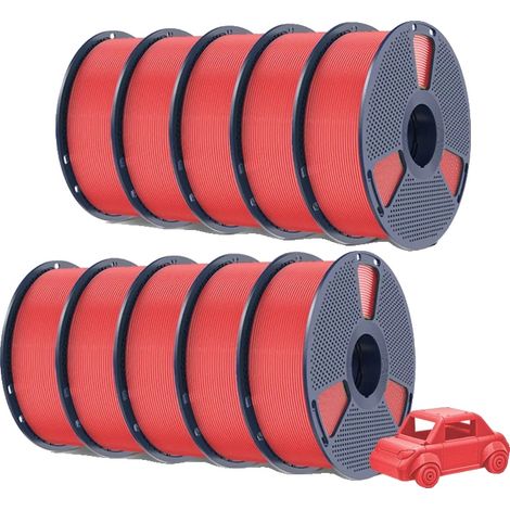 Filamento per stampante 3D, elevata resistenza, durezza, rosso ciliegia (1/2)