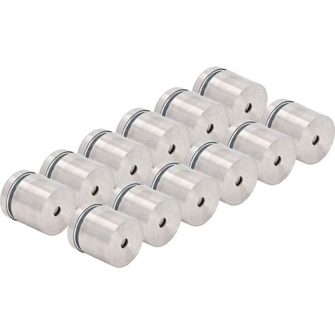 Lot de 12 vis à distance 25x25mm en acier inoxydable pour fixation murale d'enseignes publicitaires, tableaux et cadres photo (1/5)