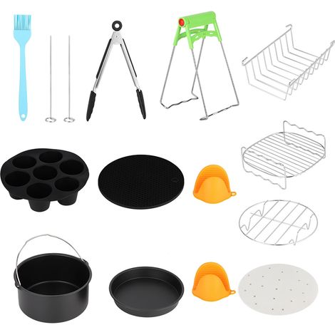 Kit de friteuse à air chaud universel 7 pouces (18 cm) avec 12 accessoires pour paniers à gâteaux et cupcakes (1/5)