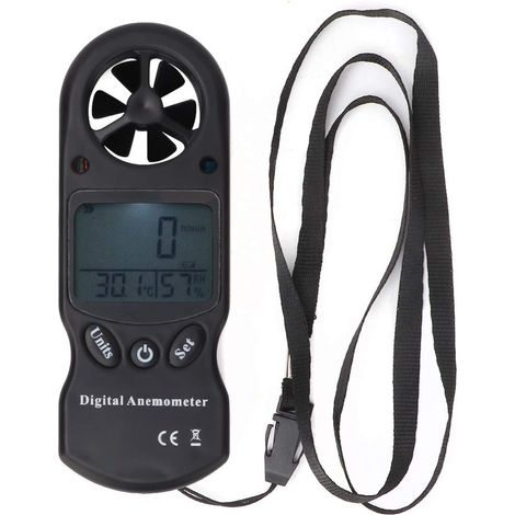 Anémomètre Portable 3-en-1, Électrique Anémomètre + Thermomètre + Hygromètre, Mini-Anémomètres Numérique Tl-300 Avec Écran Lcd, pour Les Sports de Plein Air Et Le Surf (1/5)