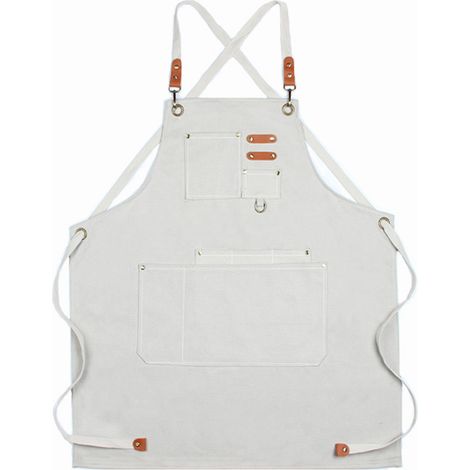 Tablier De Cuisine - Tablier À Bretelles Réglables En Coton - Tablier Arrière Croisé Pour Homme Et Femme - 1 Pièce (1/5)