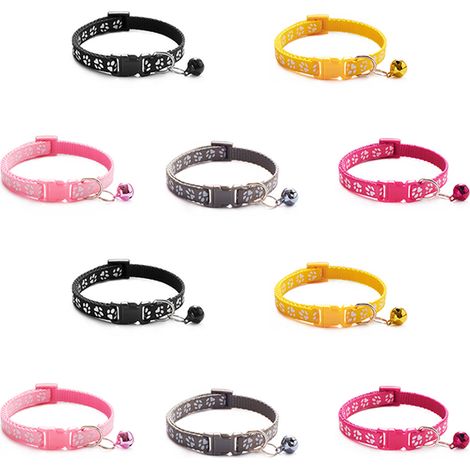 Collier Chien - Collier Identification Pour Chiot En Nylon Souple Réglable - 10 Pièces Par Ensemble Avec 10 Couleurs (1/5)