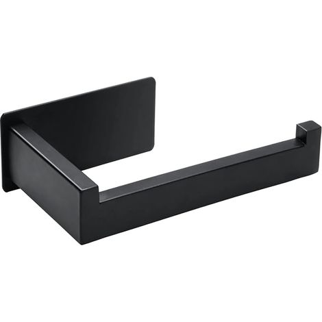 Toilettenpapierhalter, bohrfreier Toilettenpapierhalter, Papierrollenhalter aus Edelstahl für Bad und Küche (Schwarz) (1/4)