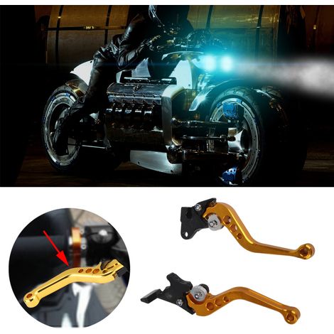 Paar CNC-gefräste Kupplungs- und Bremshebel aus Aluminium für Motorräder, Trommelgriffe, verstellbarer Satz (1/5)