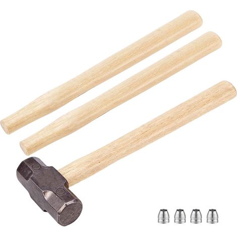 2pcs 38.9cm Manche de Marteau de Rechange pour Marteau en Bois avec 4pcs coins en Fer Manches Multifonctionnels pour Marteaux de Forgeron et Cognéettes (1/5)