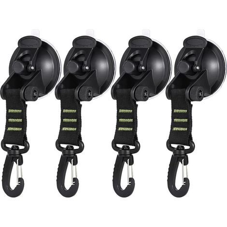 4 Pcs Ventouse,Ventouse d'ancrage à ventouse robuste avec crochet de fixation, ventouse puissante pour bâche de camping, auvent latéral, voiture, van, camion (1/5)