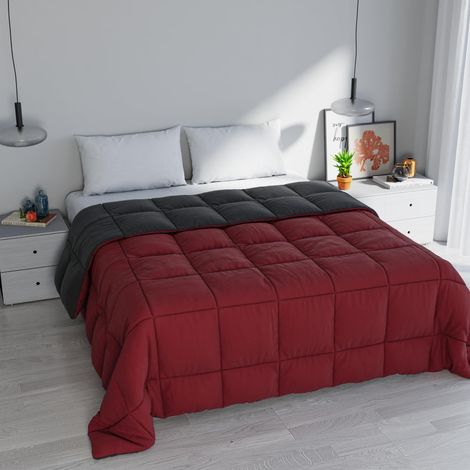Couette d'hiver Elegant Deux Tons, Bordeaux/Gris Foncé, 260x260 cm (1/5)