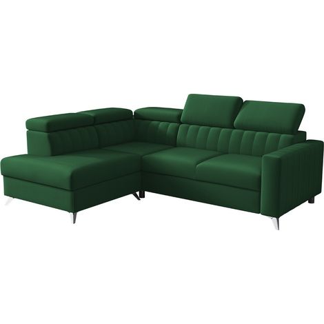 Sofá rinconero Columbus 202, Velutto 10, Función de descanso, Caja de ropa de cama, 249x195x80cm (1/5)