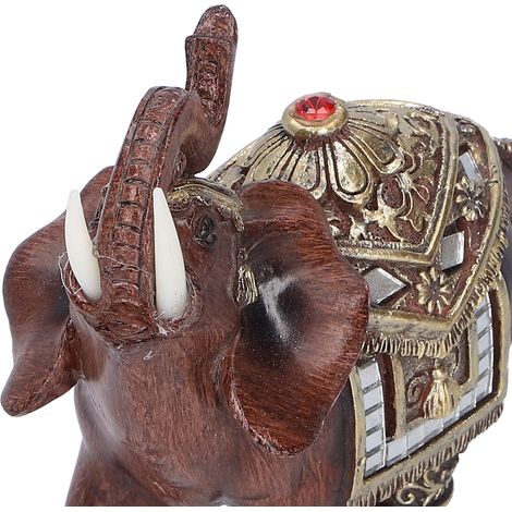 Statue d'éléphant en résine, figurine décorative pour bureau ou salon, rouge, taille M, 11 x 6 x 11 cm (1/5)