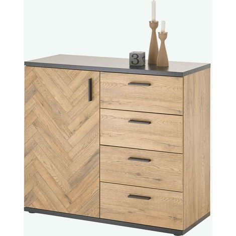 Treviolo Legno laminato - Quercia marrone / nero (1/2)