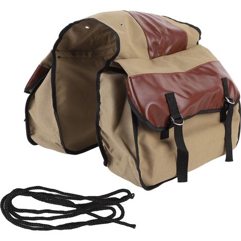 Sacoches de moto sac de voyage en toile imperméable en cuir PU siège arrière de vélo pour cyclisme voyage trajet domicile-travail marron (1/5)