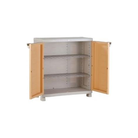 Armario Resina Jardin Bajo Lejas Metalicas Ken 90 Cmts (1/2)