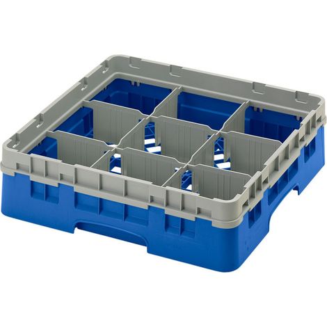 Casiers de lavage - 9 compartiments verres - Haut max 9.2 cm - 50 x 50 x 14.3 cm - Lot de 5 - Cambro