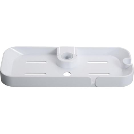 Étagère de douche suspendue en plastique blanc , très résistante et facile à installer , idéale pour