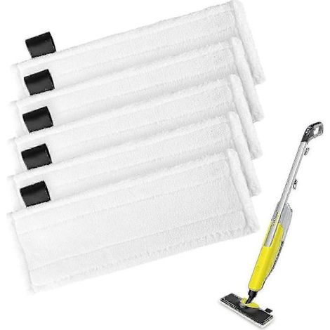 Lot de 5 lingettes pour balai vapeur Kärcher, accessoires pour balai vapeur Kärcher, compatibles avec les balais vapeur Kärcher Easyfix séries SC2, SC3, SC4 et SC5. (1/5)