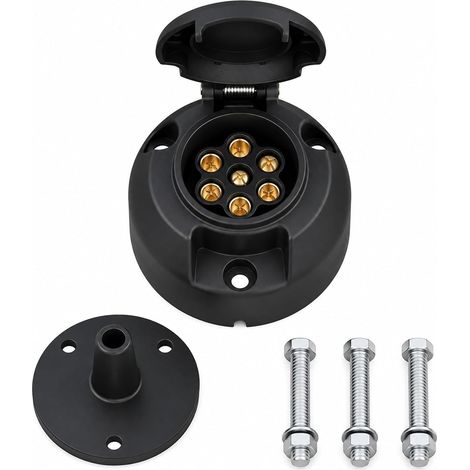 Prise Remorque 7 Broches Femelle 12V Étanche Norme Européenne Attelage (1/5)