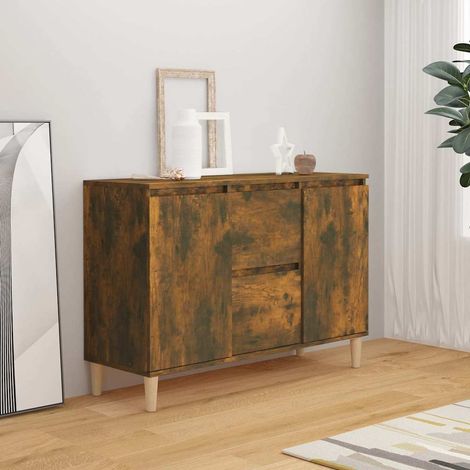 vidaXL Buffet Chêne fumé 101x35x70 cm Bois d'ingénierie (1/5)