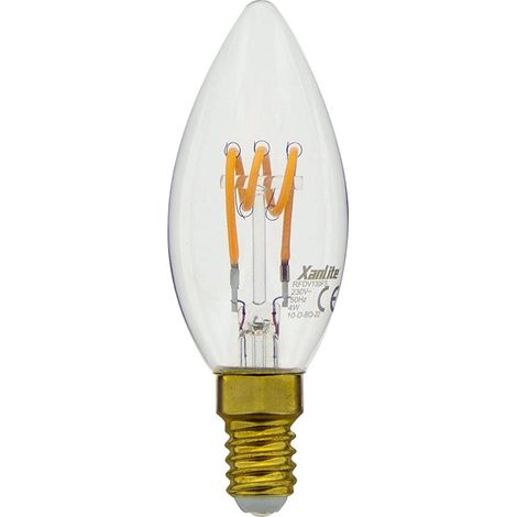 Ampoule Led Flamme Culot E14-4W Cons. (18W Eq.) Lumière Blanc Chaud (1/5)