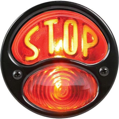 Zubehör KA0022 Duolamp schwarze 12V Rückleuchte für Ford Modell A mit gelbem "STOP"-Schriftzug auf roter Glaslinse (schwarz) (1 Stück) (1/5)