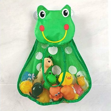 Baby bathroom bag holder game toys storage for the bath hanging net quick drying toys storage (green)