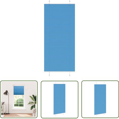 vidaXL Store plissé bleu 85x200 cm largeur du tissu 84,4 cm polyester (1/5)