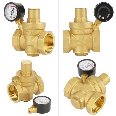 Vanne de réduction de pression d'eau en laiton BSP DN32 avec débit réglable (1/5)