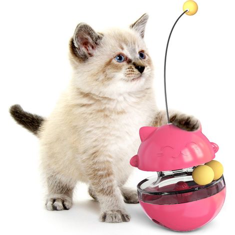 1 balle pour chat, jouet interactif avec distributeur de croquettes, ouvertures réglables, pour stimulation cognitive et jeu actif (1/5)