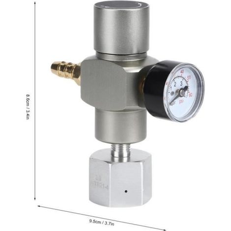 2-en-1 mini manomètre de soda régulateur de gaz CO2 avec adaptateur 3/8 po à TR21.4 pour Sodastream (1/4)