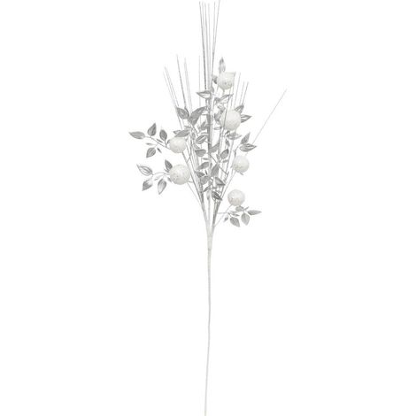 Zweig Blätter Kugeln silber 75cm - Atmosphera créateur d'intérieur