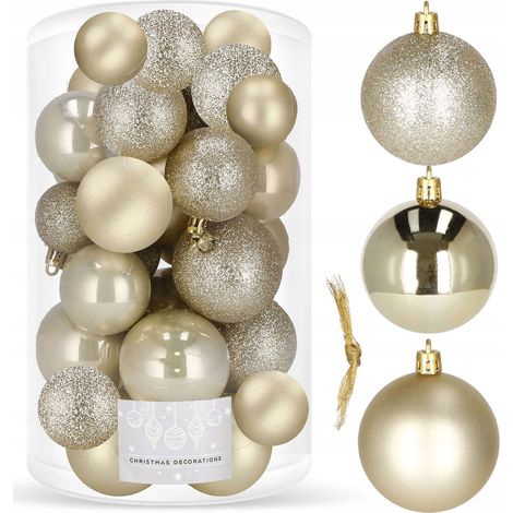 PALLINE DI NATALE PER ALBERO 30 pezzi SET 6/5/4 cm INDESTRUTTIBILI PREMIUM (1/5)