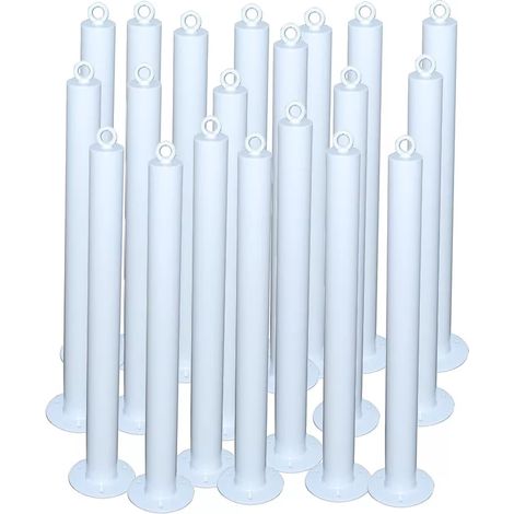 Kit 20 Potelets fixes à boulonner 900F-76-W BLANC avec oeillet (1/2)