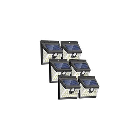 Lot de 6 lampes solaires d'extérieur avec détecteur de mouvement PIR - 40 LED - Détecteur de mouvement - 3 modes - Étanche - Pour le jardin - Noir (1/5)