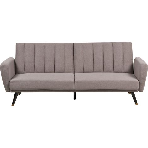 Divano letto 3 posti in tessuto marrone chiaro Vimmerby