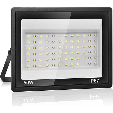 50-W-LED-Flutlicht für den Außenbereich, 5000 lm superhell, 7000 K kaltweiß, IP67 wasserdicht, Außenstrahler für Garten, Garage, Einfahrt, Werkstatt, Flur und Sicherheitsbeleuchtung (1/5)